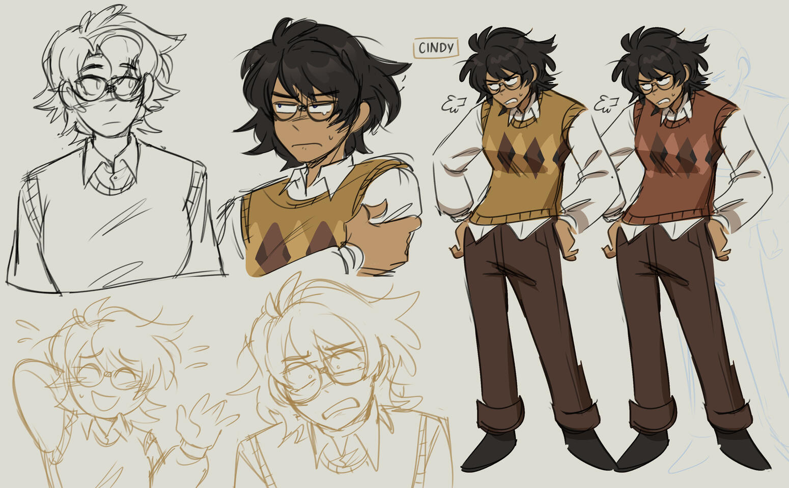 Character exploration art of Cindy