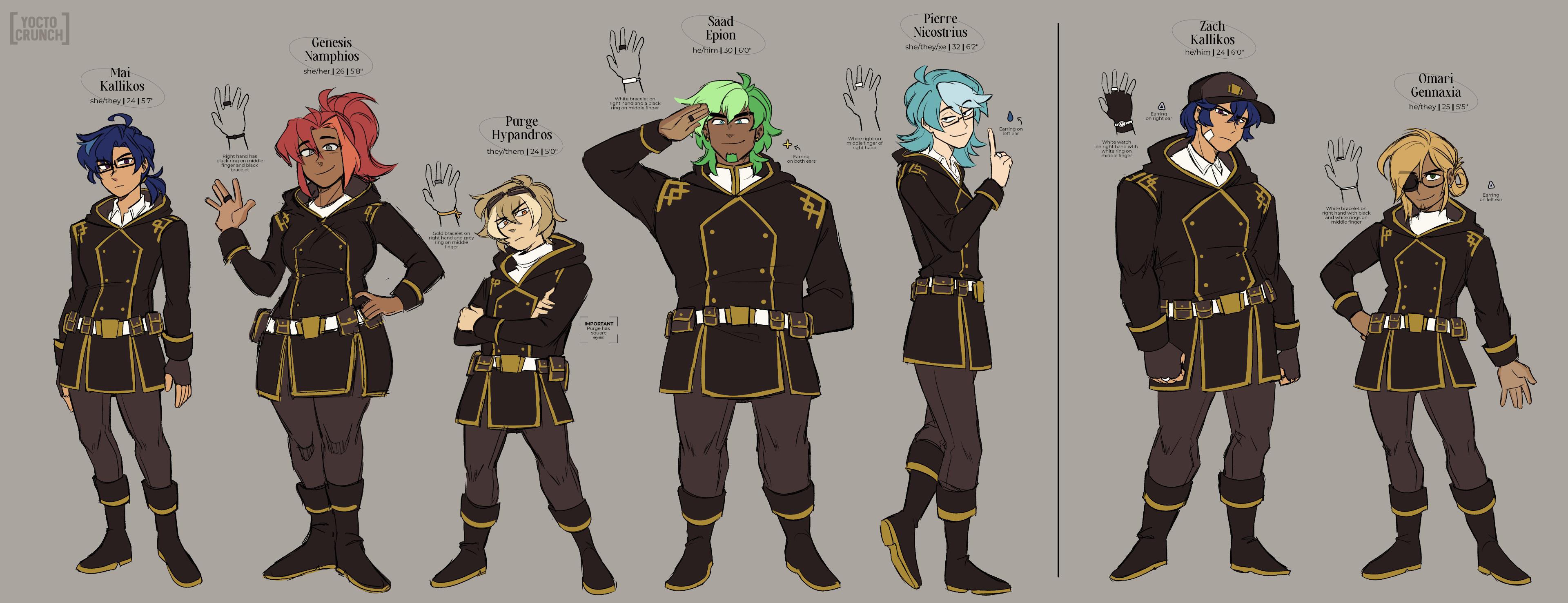 Past Arc Character Lineup